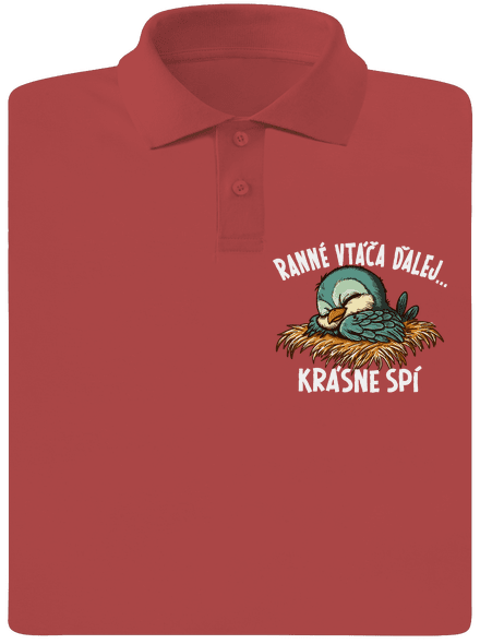 Ranné vtáča spí pánska polokošeľa Burgundy