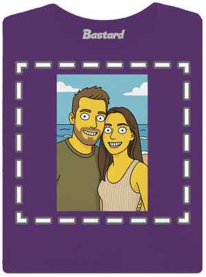 Simpsonovi z vlastnej fotky dámske tričko prémium Purple