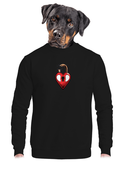 Zámok lásky unisex mikina bez kapucne Black