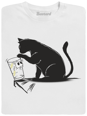 Mačka a pohár pánske dlhý rukáv White