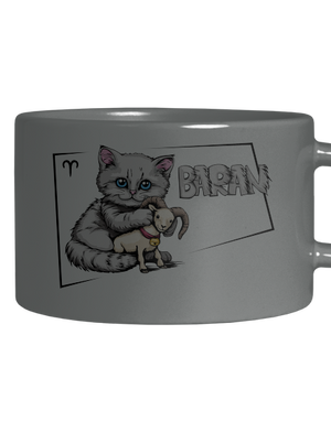 Mačací horoskop: Baran hrnček makronka Grey Macaron