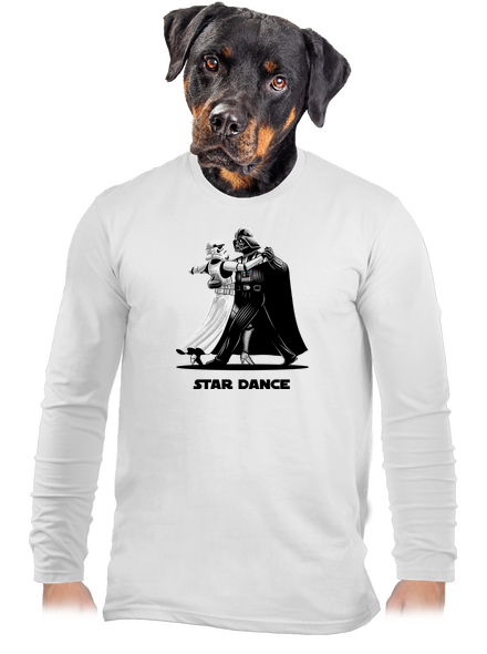 Star dance pánske dlhý rukáv White