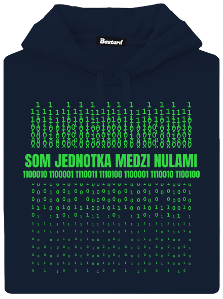 Jednotka medzi nulami pánska mikina klokanka Navy