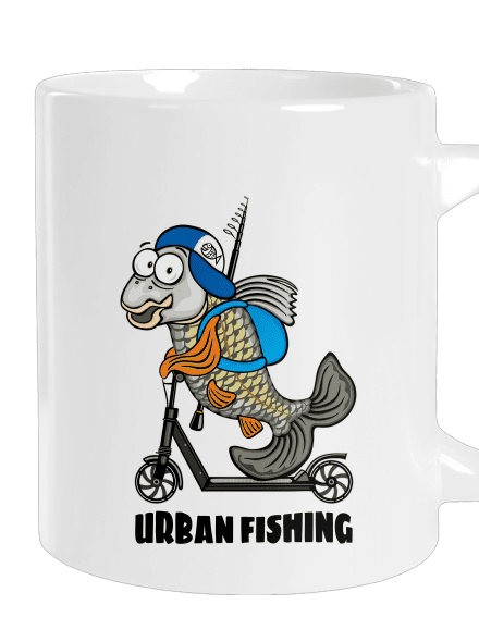 Urban fishing veľký hrnček White