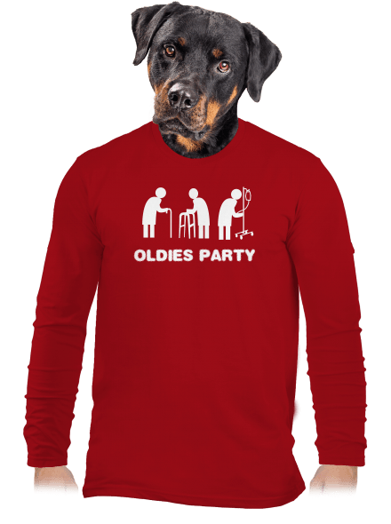Oldies party pánske dlhý rukáv Red