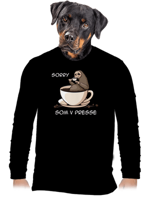 V presse pánske dlhý rukáv Black