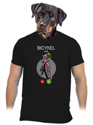 Bicykel volá pánske tričko Black