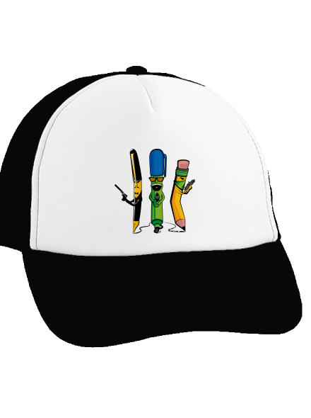 Písací gang šiltovka truckerka Black cap