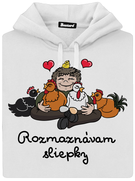 Rozmaznávam sliepky dámska mikina klokanka White