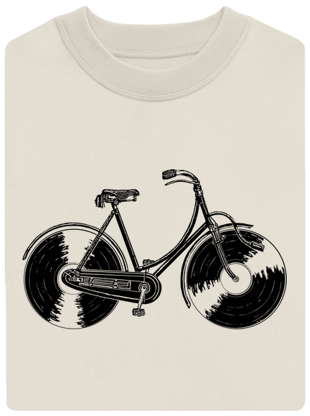 Gramofónový bicykel unisex mikina bez kapucne Off White