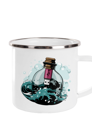 USB odkaz vo fľaši plecháčik White