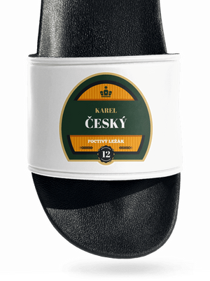 Pivná etiketa šľapky White