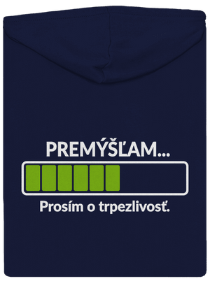 Premýšľam pánska mikina na zips Navy