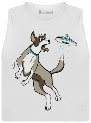 Lietajúci tanier dámske tielko voľné White