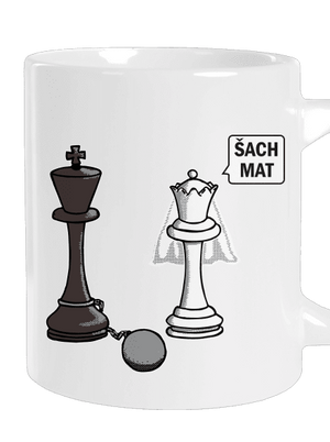 Šach mat veľký hrnček White