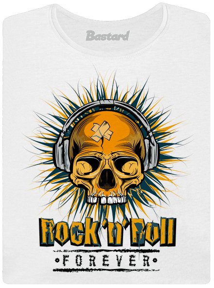 Rock'n'Roll forever dámske tričko s lemom White
