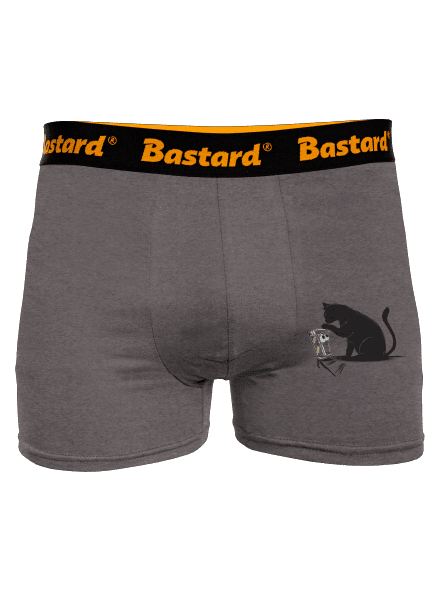Mačka a pohár boxerky Gray Melange