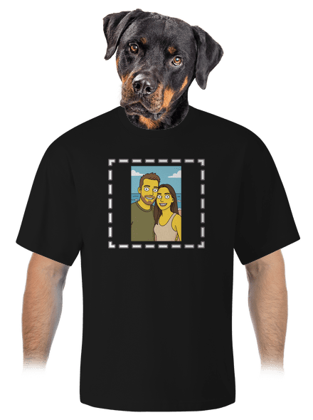 Simpsonovi z vlastnej fotky unisex tričko oversized Black
