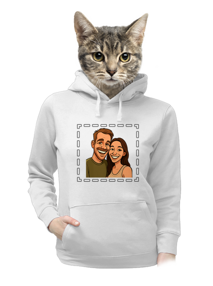 Karikatúra z vlastnej fotky dámska mikina klokanka White