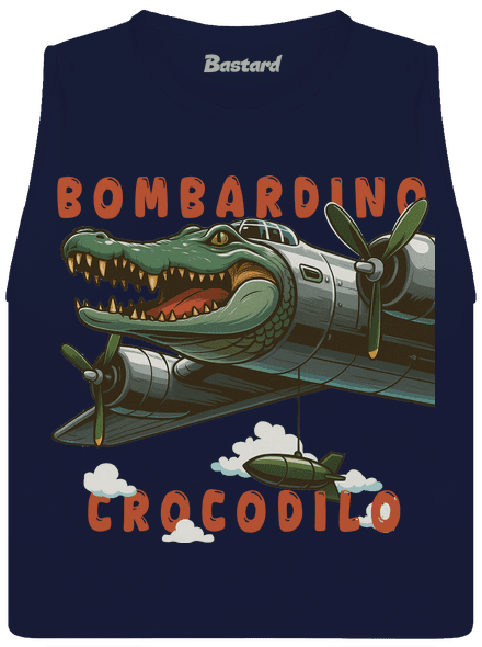 Bombardino Crocodilo – Italian Brainrot dámske tielko voľné Navy