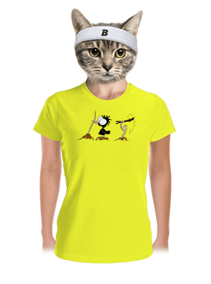 Nesprávny koniec dámske športové tričko Neon Yellow