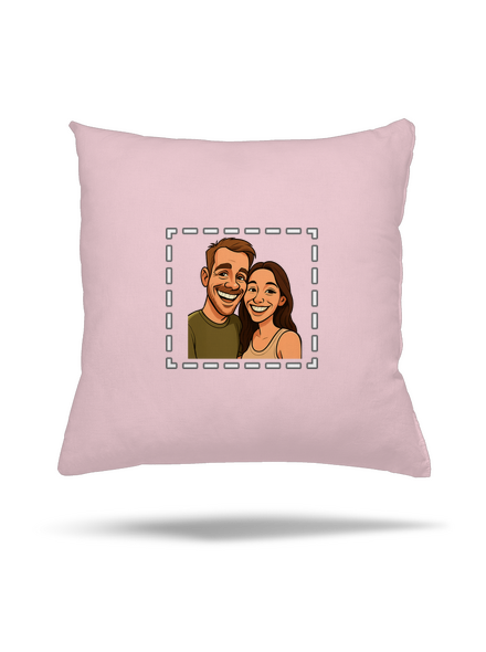 Karikatúra z vlastnej fotky vankúš Light Pink