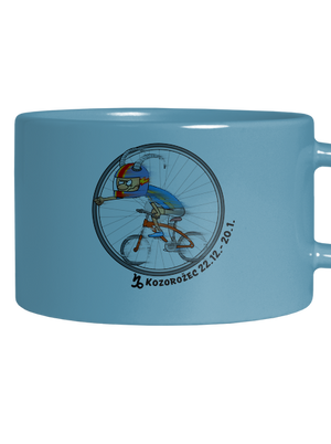 Cyklistický horoskop: Kozorožec hrnček makronka Blue Macaron