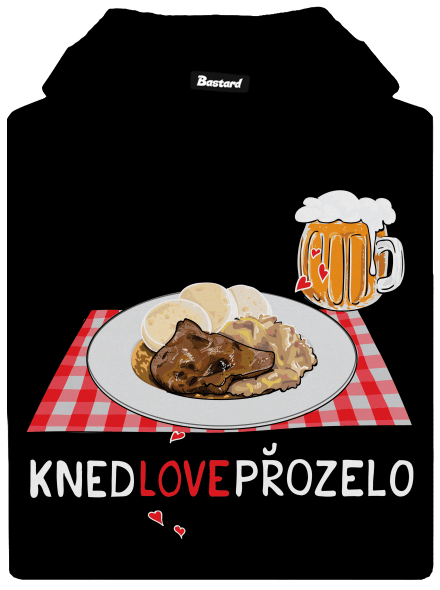 Knedlo vepřo zelo pánska mikina klokanka Black