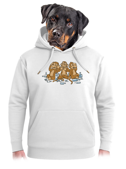 Trojnásobná opica unisex mikina premium Snowwhite