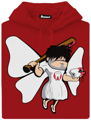 Zúbková víla dámska mikina klokanka Red Mal