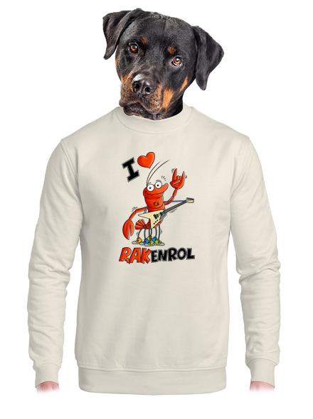 Rakenrol unisex mikina bez kapucne Off White