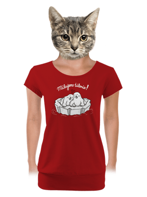 Milujem túlenie dámske tričko s lemom Red Mal