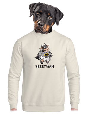 Bééétman unisex mikina bez kapucne Off White