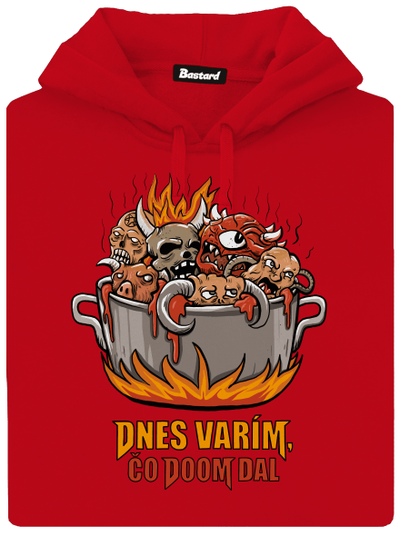 Čo Doom dal pánska mikina klokanka Red