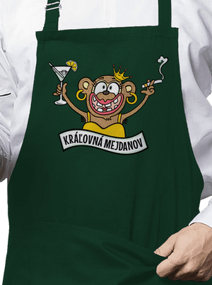 Kráľovná mejdanov zástera Bottle Green