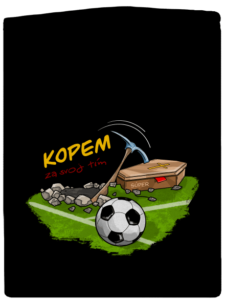 Kopem za svoj tím pánska mikina na zips Black