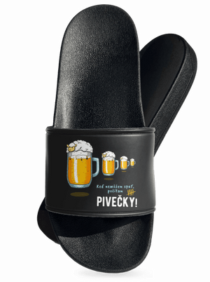 Pivečka šľapky Black