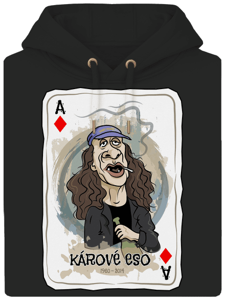 Kárové eso unisex mikina premium Dark Black