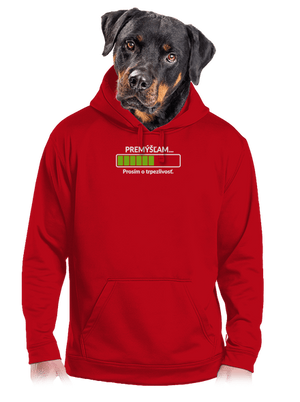 Premýšľam pánska mikina klokanka Red