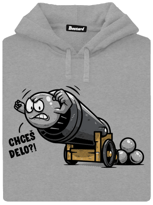 Chceš delo? pánska mikina klokanka Light Melange
