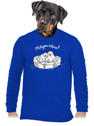 Milujem túlenie pánske dlhý rukáv Royal Blue
