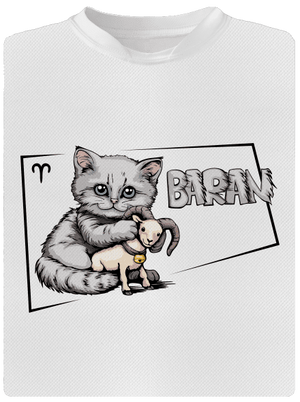 Mačací horoskop: Baran detské športové tričko White