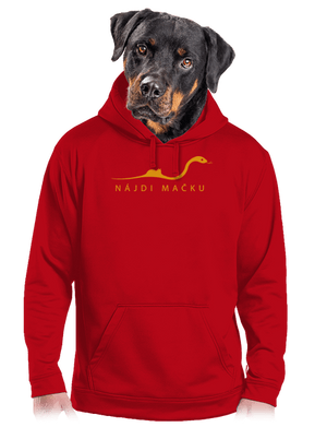 Nájdi mačku pánska mikina klokanka Red