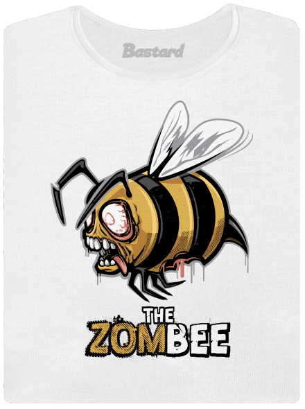 ZomBee - žltá dámske tričko s lemom White