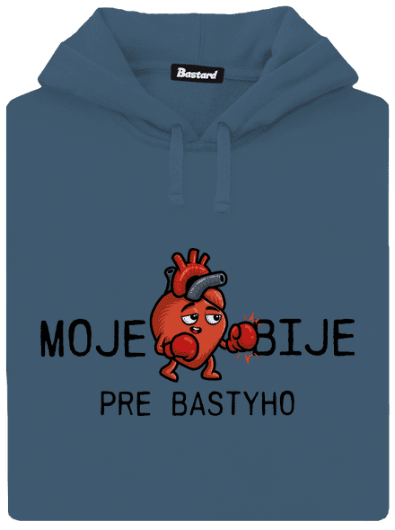 Moje srdce bije dámska mikina klokanka Denim