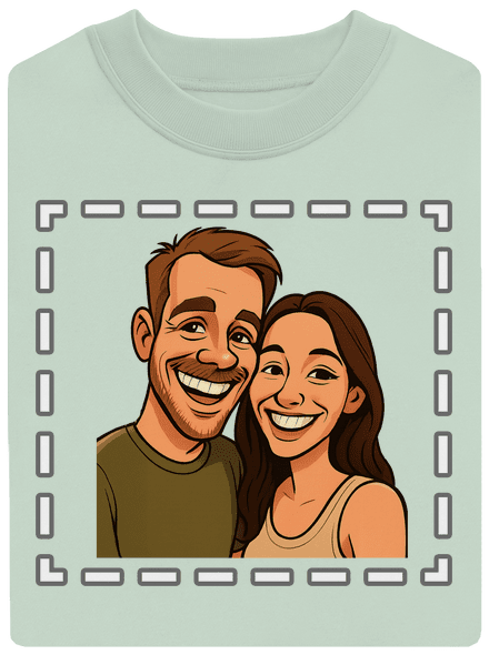 Karikatúra z vlastnej fotky unisex mikina bez kapucne Blush Mint