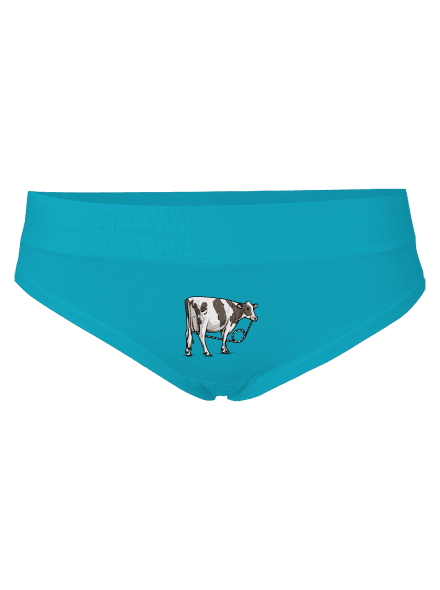 Cow drink dámske nohavičky Turquoise