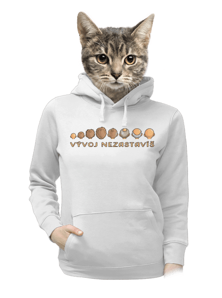 Vývoj nezastavíš dámska mikina klokanka White