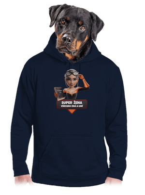 Super mama pánska mikina klokanka Navy