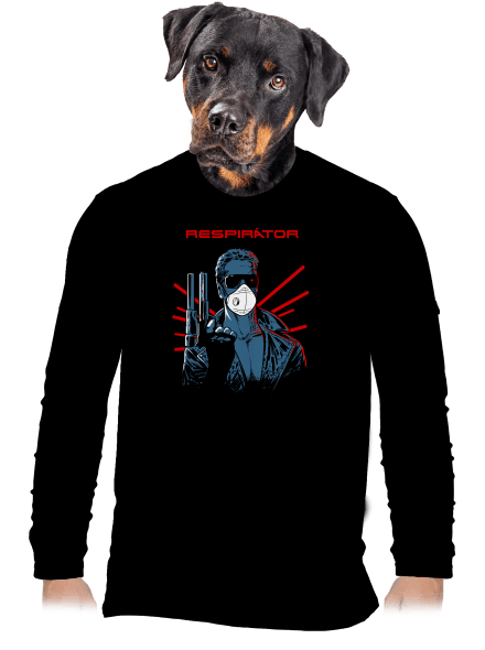 Respirátor pánske dlhý rukáv Black